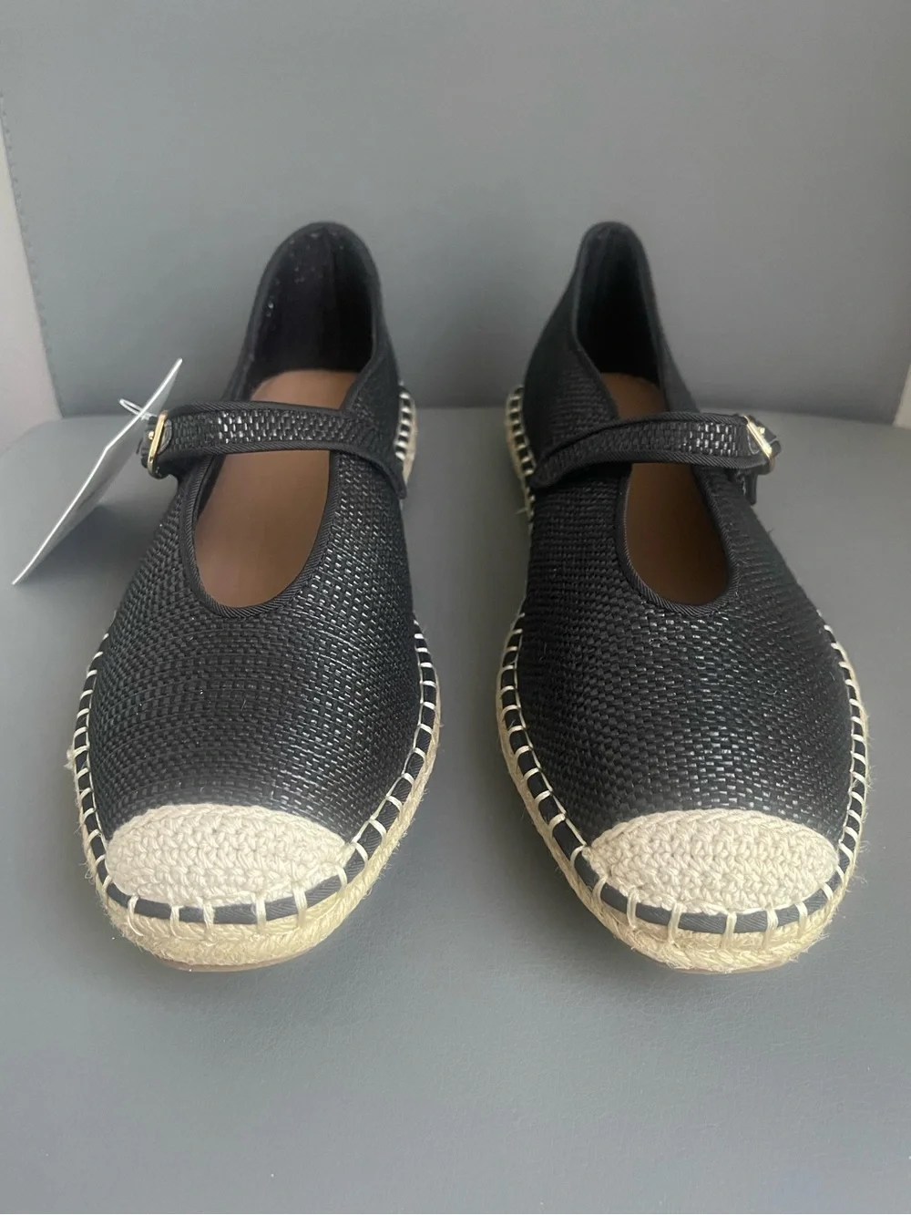 Free Assembly Black Woven Mary Jane Espadrilles Size 10